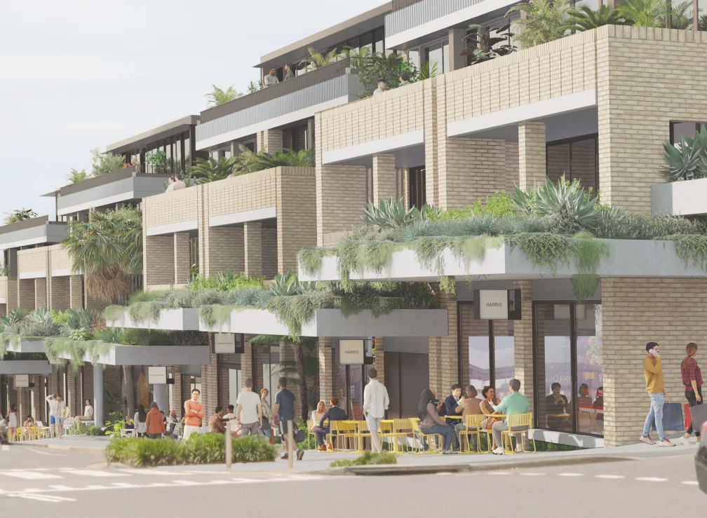 Proposed shop-top development along Lawrence Street